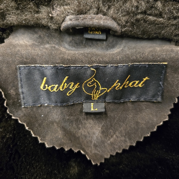 Baby fat brown suede faux fur lined jacket/coat size large - Picture 7 of 15